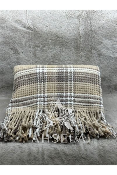 Ahsela Home Dinarsu Cozy Life Patterned Cotton Tv Blanket 130X170 – Decorative & Multi-Purpose Use