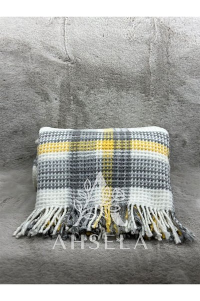 Ahsela Home Dinarsu Cozy Life Patterned Cotton Tv Blanket 130X170 – Decorative & Multi-Purpose Use