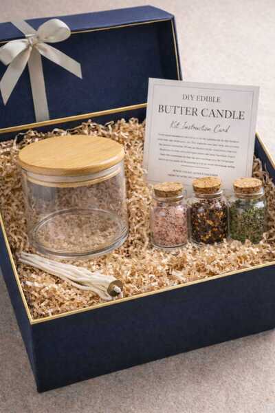 Lueur de Beurre Premium DIY Butter Candle Kit – Yenilebilir Tereyağı Mum Yapı...