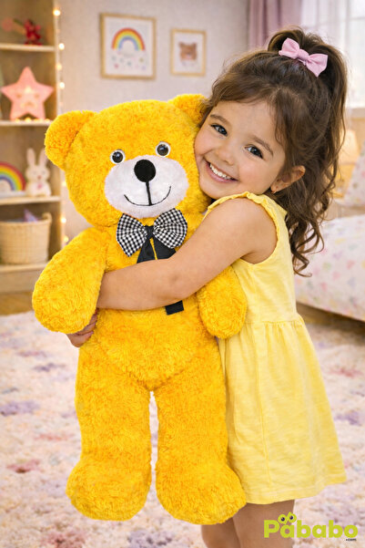 Pababo 50 cm Uyku Arkadaşım Papyonlu Ayıcık Çocuklara Özel Hediye