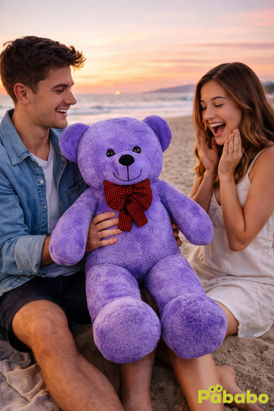 Pababo 80 cm Papyonlu Peluş Ayıcık – Büyük Boy Sarılmalık Oyuncak, Sevgiliye ...