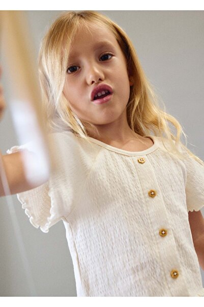 MAYORAL Girl's Button Detailed T-Shirt 3014