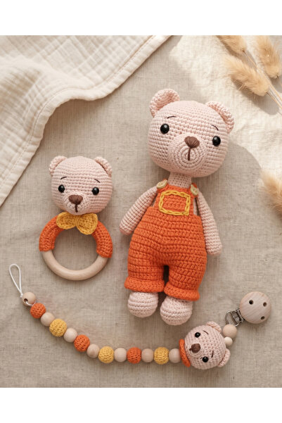 kelebeginruyasihobievi Amigurumi Yenidoğan Tulumlu Uyku Arkadaşı Ayıcık , Çın...