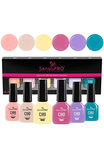 SensoPRO Milano Σετ 6 ημιμόνιμων βερνικιών νυχιών CIAO One Step, σε χρώμα πασ...