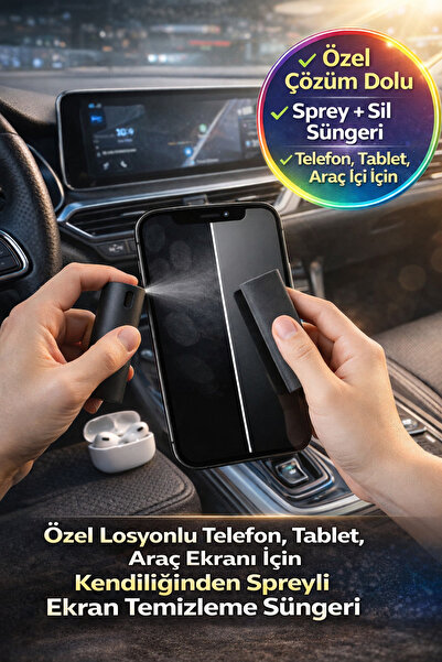 TOYFEST Özel Losyonlu Telefon,Tablet, Araç Ekranı İçin Kendiliğinden Spreyli ...