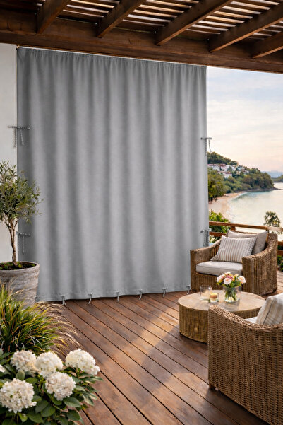 ALTINPAMUK Enxboy Προαιρετική Γκρι Πολυτελής Κουρτίνα Μπαλκονιού και Μουσαμάς...