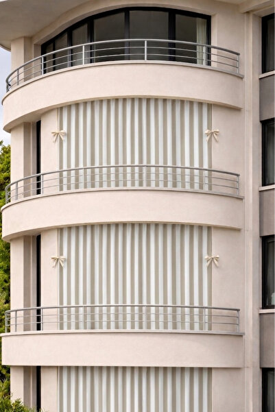 ERCANLI Ύφασμα κουρτίνας μπαλκονιού κρεμ μπεζ-αδιάβροχο-χοντρό-με κορδόνια-με...