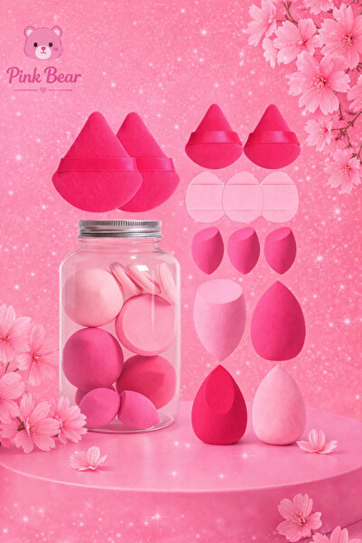 Pink Bear 9'lu Sünger Paketi Özel Kavanoz Kutusunda