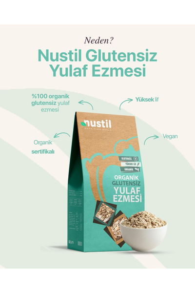 NUSTİL Organik Glutensiz Yulaf Gevreği X2