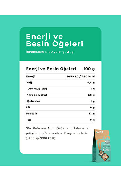 NUSTİL Organik Glutensiz Yulaf Gevreği X2