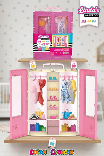 Doğan Oyuncak Dünyası Linda'nın Gardırobu - Barbie Dolap - Barbie Giysi Dolabı - Barbie Gardırop - Barbienin Kıyafet Dolap