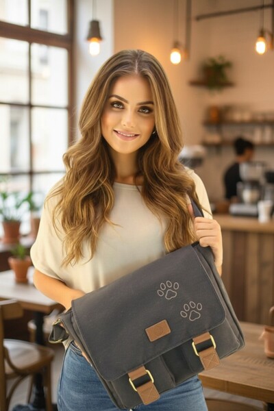 QUB CLUB Μαύρη αδιάβροχη πάνινη τσάντα φορητού υπολογιστή - Business School Χ...