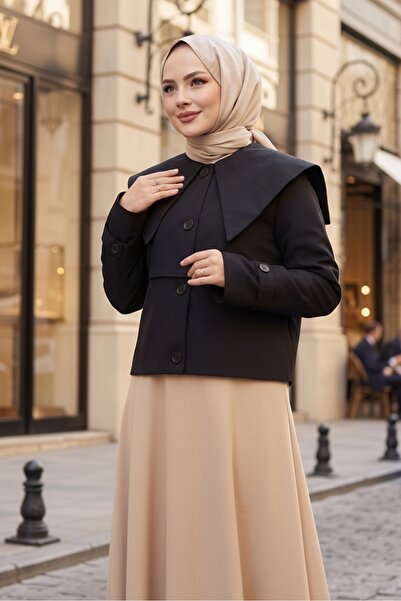 Bestenur Μπουφάν με επένδυση Cape Look 1625 - Μαύρο