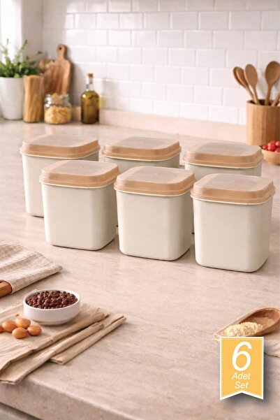 VİP AHMET 6'lı Masal Saklama Kabı Kumsal Renk 6*4500 ml
