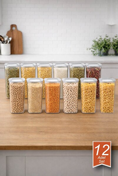 12-Piece Sude Square Storage Container, 12*2 Liters