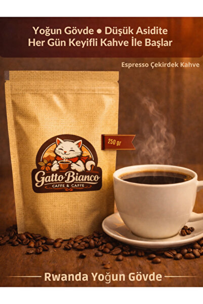 Gatto Bianco قهوة إسبرسو 250 جرام - قوام كثيف، منخفضة الحموضة، 100% أرابيكا ر...
