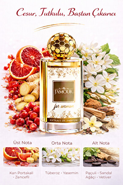 J'AMOUR EAU DE PARFUME W344 L'INTERDIT ROUGE Kadın Parfümü 50 ml -Yoğun Amber...