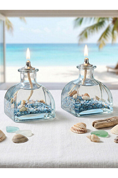 impeRiums Ocean Blue Dekoratif Kandil Mum 2'li Set