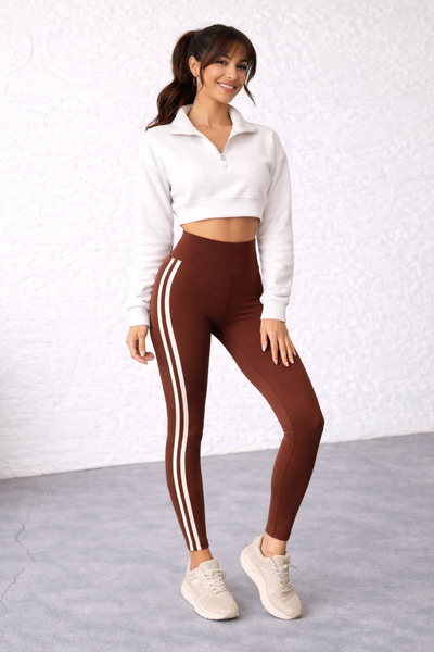 FORMO Γυναικείο κολάν με εξαιρετικά ψηλή μέση ρίγα Ύφασμα scuba Ελαστικό Spor...