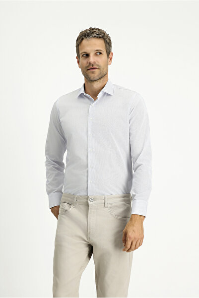 Kiğılı Μακρυμάνικο Slim Fit Slim Fit ριγέ βαμβακερό κλασικό μη σιδερένιο πουκ...