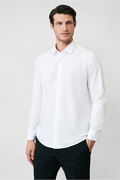Kiğılı  Uzun Kol Slim Fit Non Iron Ütü Gerektirmeyen Pamuklu Klasik Gömlek
