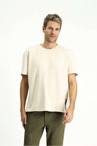 Kiğılı Μπλουζάκι με λαιμόκοψη Oversize Lycra με στάμπα