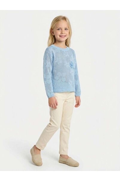 Zekids Κοριτσίστικη μπλούζα με διάτρητο σχέδιο και κομψό πλεκτό σχέδιο