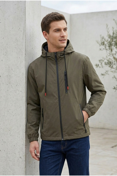 Tonny Black Ανδρικό αδιάβροχο μπουφάν χακί 3 Με τσέπες με κανονική εφαρμογή, ...