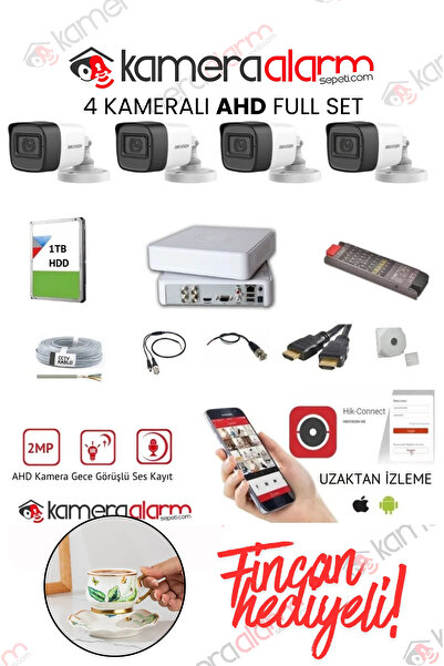 Hikvision Haıkon 4 Kameralı Güvenlik Kamera Hazır Set- 4 Kamera Kayıt Sistemi...