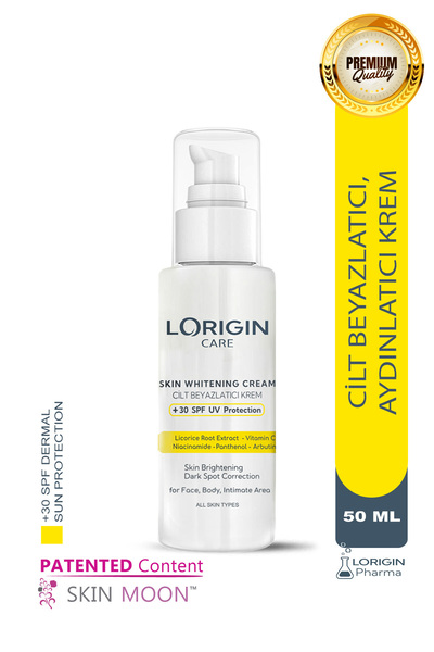 Lorigin Care Cilt Beyazlatıcı, Aydınlatıcı Leke Karşıtı +30 SPF Bakım Kremi -...