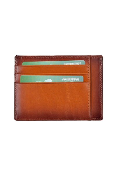 sinerjim حامل البطاقة الجلدية BLWL018 RST2EF تان