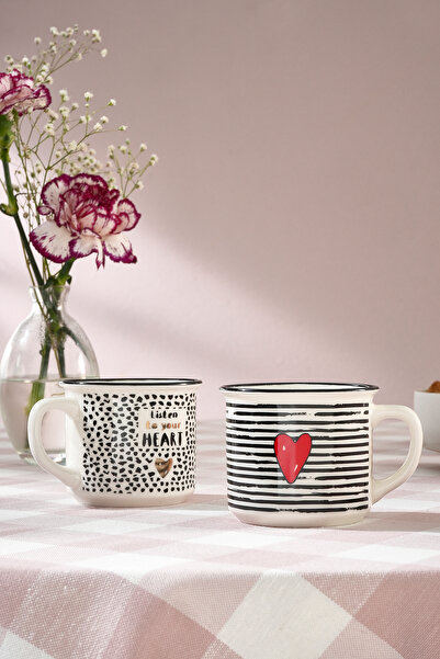 Karaca Κούπα / Φλιτζάνι τσαγιού Love 2 τεμαχίων 180 Ml
