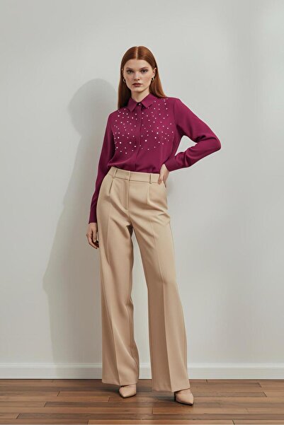 PERA MODA Γυναικείο πουκάμισο γραφείου με μακριά μανίκια που δεν δείχνει μεγά...