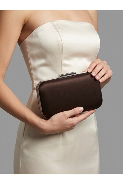 Biçanta Καφέ Ζ.Α.Ρ.Α. Σατέν κρυστάλλινη πέτρα με κεντημένη αλυσίδα Γυναικεία ...