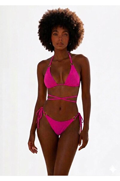 DEEP BEACH Set de bikini cu frânghie și inele