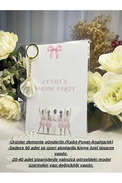 İBAHEDİYELİK Bekarlığa Veda-Bride to Be Hediyelik İncili İstiridye Anahtarlık...