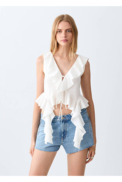 Mango Teen Fırfırlı bluz