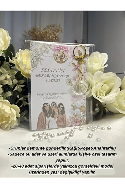 İBAHEDİYELİK Bekarlığa Veda-Bride to Be Hediyelik İncili İstiridye Anahtarlık...