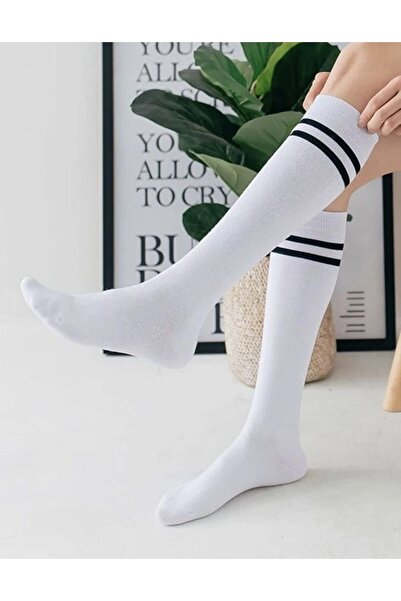 UZN SOCKS جوارب تنس بيضاء مخطط - قطن أزواج من الجوارب الرياضية اليومية للجنسي...