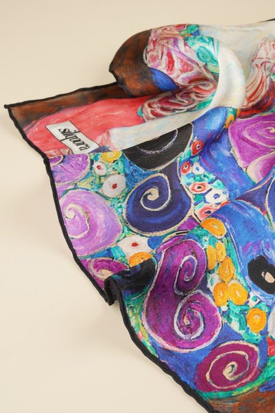 silqoora 100% Silk Bandana Scarf-Gustav Klimt