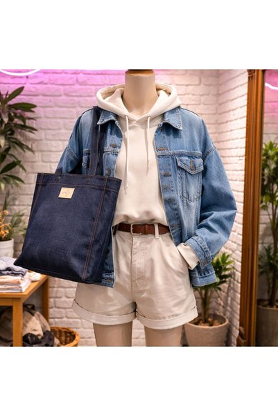 NARRATİVA Women's Dark Blue Denim Bag Shoulder Bag
