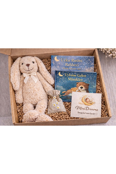 Minidreams Bebek Uyku Rutini Seti (5 Parça) – Tavşan Uyku Arkadaşı, Kitap, Re...
