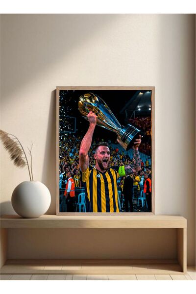 MOR TABLO Fenerbahçe Milan Škriniar Ahşap Çerçeveli Tek Parça Dekoratif Tablo