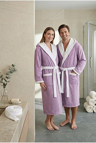 Loselya Μπουρνούζι με κουκούλα από βαμβάκι Indigo Peak με σχέδια