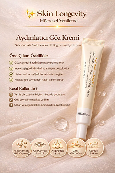 NEXTBEAU Niacinamide Göz Çevresi Aydınlatıcı Leke Karşıtı Koyu Halka Azaltıcı...
