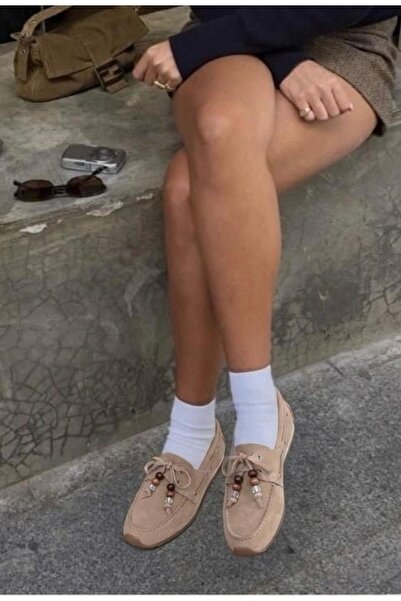 luuq shoes ALVENA Γυναικείο Loafer από Γνήσιο Δέρμα Σουέντ με Κορδόνια και Αξ...