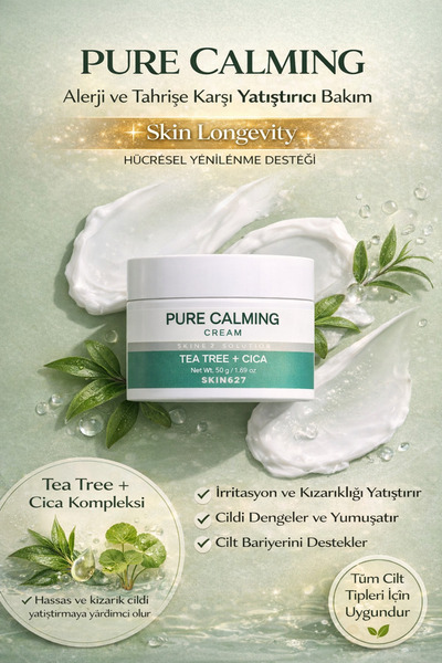 SKIN627 Kore Kozmetik Hassas Ciltler Için Yatıştırıcı Çay Ağacı Içeren Krem