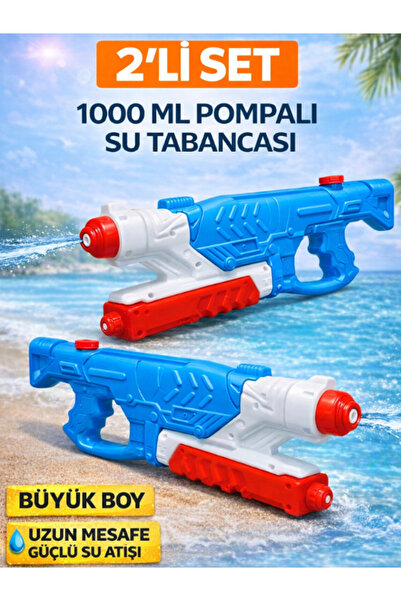 a v d a 2 Adet Büyük Boy 1000ml Pompalı Su Tabancası Büyük Boy