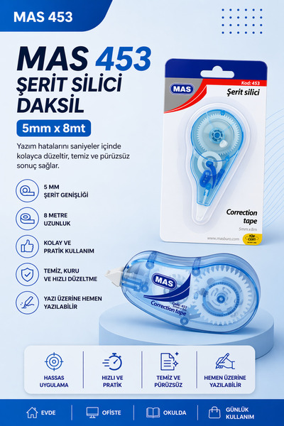 Mas 453 5mmx8mt Şerit Silici