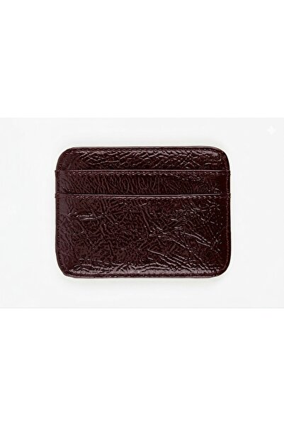 SHINELUC Claret Red Leather Wallet Card Holder